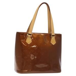 LOUIS VUITTON Monogram Vernis Houston Hand Bag Bronze M91122